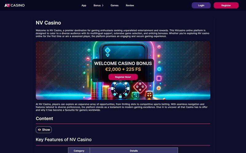Spelval och mjukvaruapplikation hos NV Gambling Enterprise